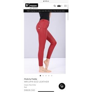 NWT Red Leather Freddy Pants